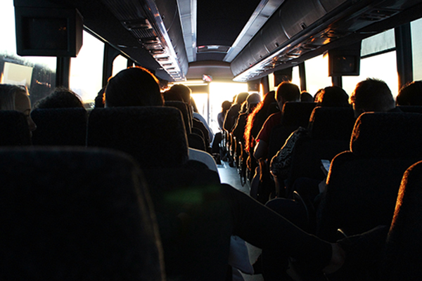 passengers aboard a Corpus Christi charter bus